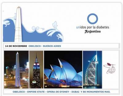 Como parte de la conmemoración mundial de la diabetes, el obelisco permanecerá iluminado de azul durante cuatro días. Argentina se suma a la campaña internacional “Unidos por la Diabetes”.  